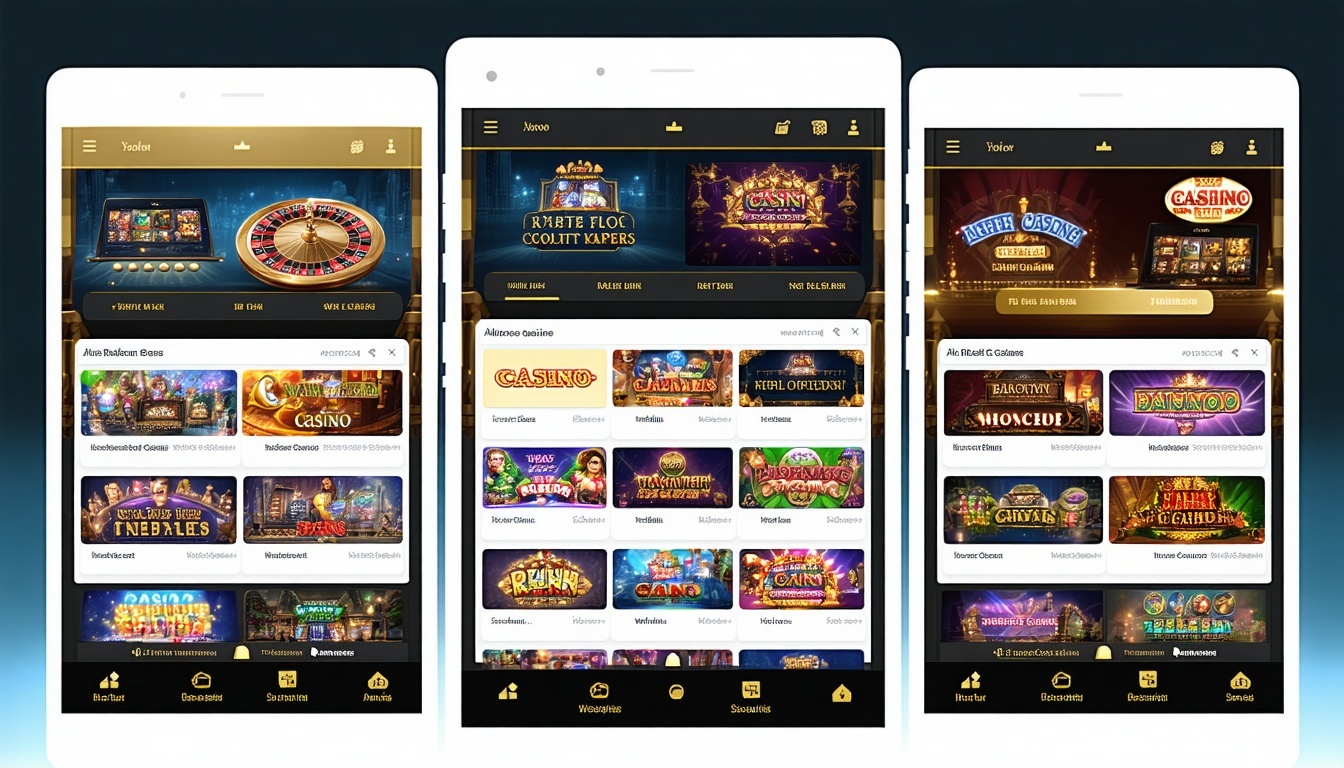 Mobile devices displaying top-rated online casino platforms