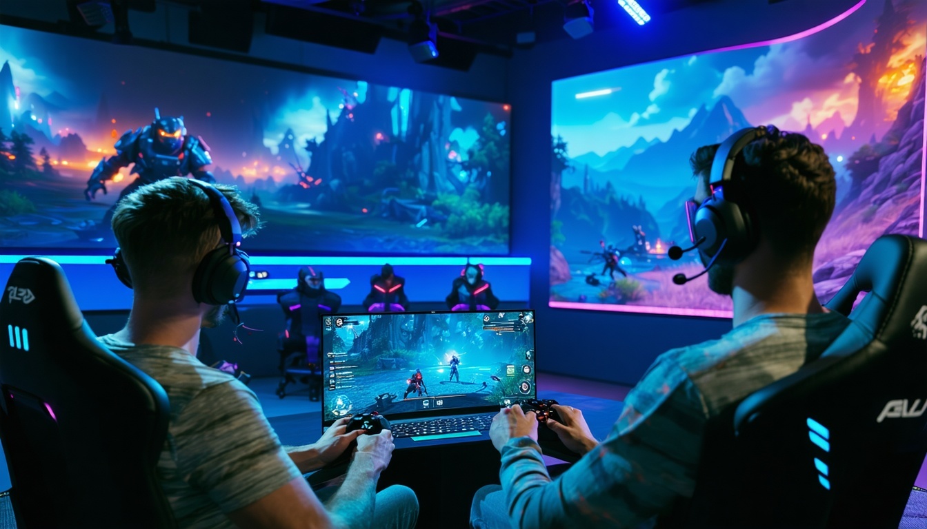 Players enjoying an immersive online gaming experience