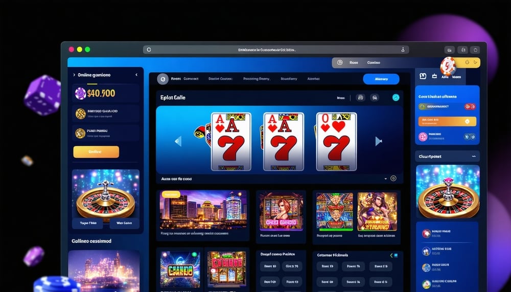 Online casino and gaming platform interface